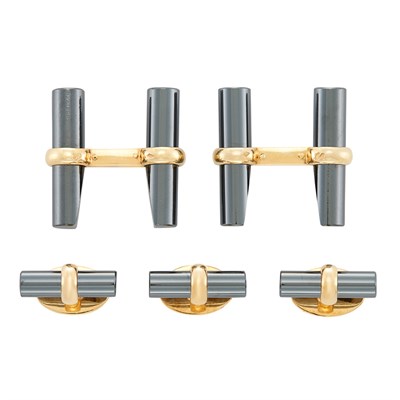 Lot 386 - Gold and Hematite Dress Set, Van Cleef & Arpels, France