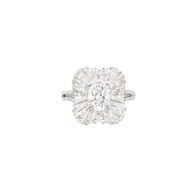 Lot 213 - Platinum and Diamond Ballerina Ring