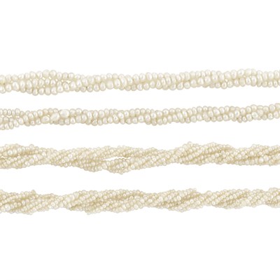 Lot 32 - Two Antique Seed Pearl and Diamond Torsade Necklaces with Gold, Silver and Diamond Clasps