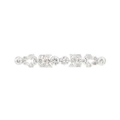 Lot 207 - Platinum and Diamond Bar Pin