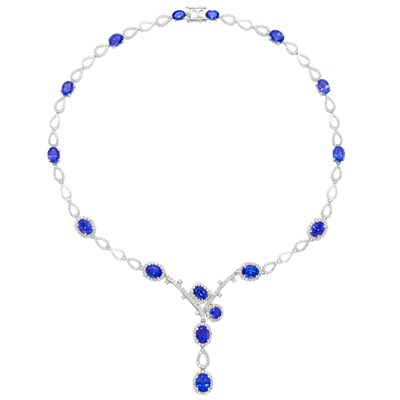 Lot 293 - White Gold, Tanzanite and Diamond Necklace, Orianne