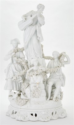 Lot 378 - Continental Meissen Style White Glazed...