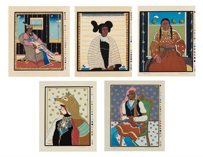 Lot 23 - T.C. Cannon (1946-1978) MEMORIAL WOODCUT SUITE...