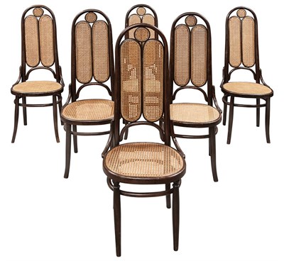 Lot 300 - Set of Six Josef Hoffmann Bentwood and Caned...