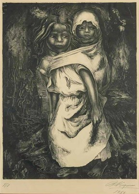 Lot 216 - David Alfaro Siqueiros (1896-1974) MADRE NIÑA...