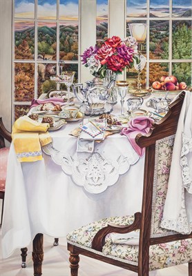 Lot 202 - Jennine Hough American, b. 1948 Tea in China,...