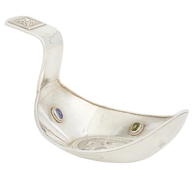 Lot 702 - Fabergé Silver Kovsh Moscow, 1908-1917,...