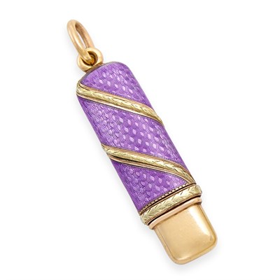 Lot 733 - Fabergé Two-Color Gold and Guilloché Enamel...