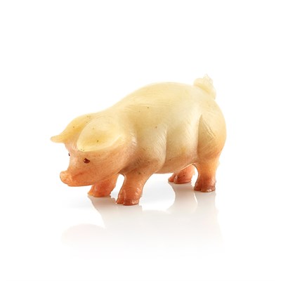 Lot 736 - Fabergé Aventurine Quartz Model of a Pig Circa...