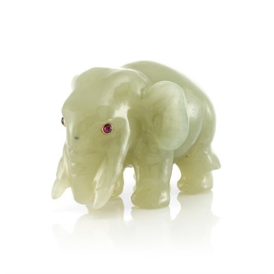Lot 735 - Fabergé Bowenite Model of an Elephant Circa...