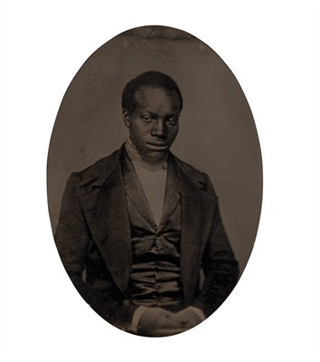 Lot 1 - [AFRICAN-AMERICAN] Two full-plate tintypes of...