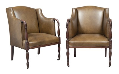 Lot 220 - Pair of Federal Style Upholstered Mahogany...