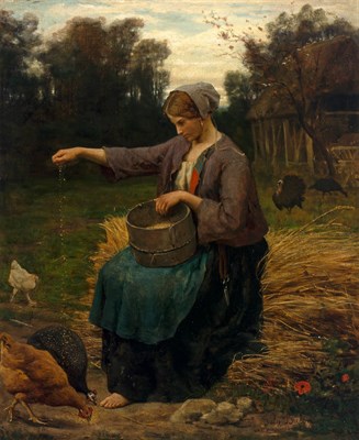 Lot 6 - Jules Breton French, 1827-1906 Jeune Femme...