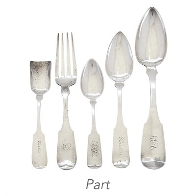 Lot 163 - Group of Coin Silver Flatware Various makers,...