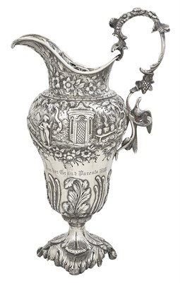 Lot 184 - Samuel Kirk Silver Ewer 1830-1846 Of baluster...
