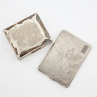 Lot 1264 - Sterling Silver Cigarette Case Together with a...