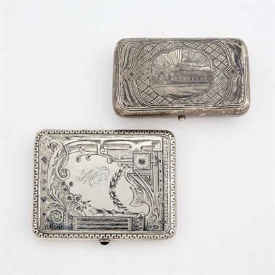 Lot 1288 - Russian Silver and Niello Cigarette Case...