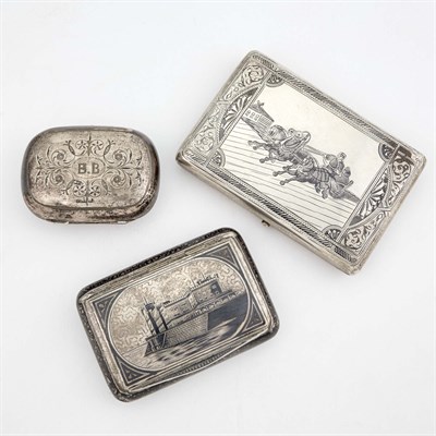 Lot 1290 - Russian Silver and Niello Cigarette Case;...
