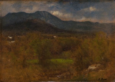 Lot 12 - George Inness American, 1825-1894 A Valley...