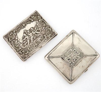Lot 1263 - Two Continental 800 Quality Silver Cigarette...