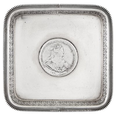Lot 209 - Fabergé Silver Waiter Workmaster Stefan Wäkeva...