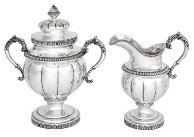 Lot 167 - American Silver Cream and Sugar Set Bailey &...