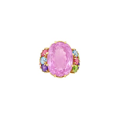 Lot 98 - Gold, Kunzite and Colored Stone Ring