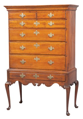 Lot 111 - Queen Anne Maple Chest on Frame 18th Century...