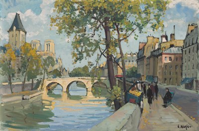 Lot 43 - Constantin Kluge French, 1912-2003 Le Quai de...