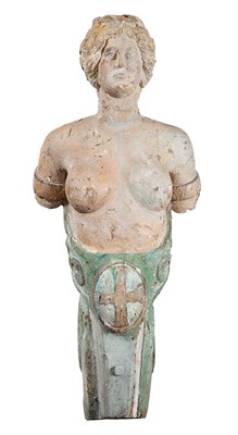 Lot 138 - Carved and Painted Ship's Figurehead 19th...