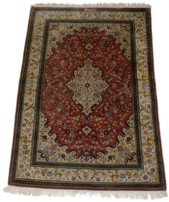 Lot 482 - Qum Silk Rug Central Iran, contemporary The...