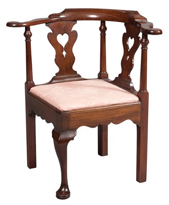 Lot 110 - Queen Anne Mahogany Corner Chair Massachusetts,...