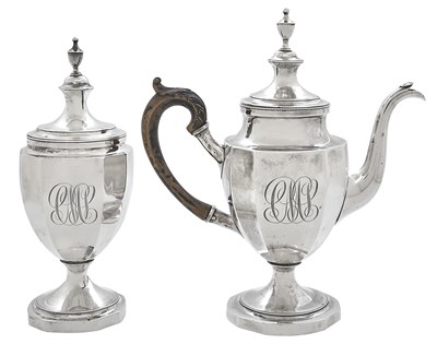 Lot 161 - American Silver Teapot and Covered Sugar Urn...