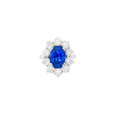 Lot 409 - White Gold, Sapphire and Diamond Ring