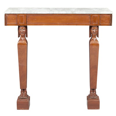 Lot 119 - Classical Style Marble Top Mahogany Console On...