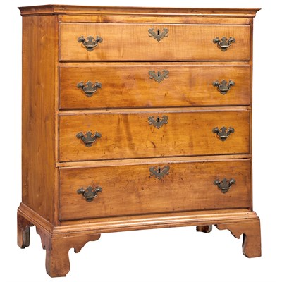 Lot 123 - Chippendale Maple Chest of Drawers With four...