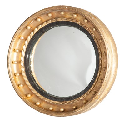 Lot 117 - Classical Giltwood Convex Mirror 19th Century...