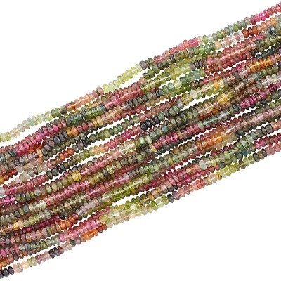 Lot 241 - Multistrand Multicolored Tourmaline Bead and Gold Bracelet, Verdura