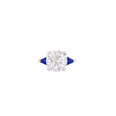 Lot 253 - Gold, Platinum, Diamond and Sapphire Ring
