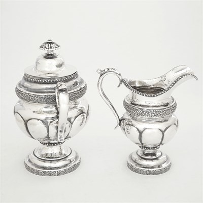 Lot 164 - American Coin Silver Cream and Sugar Set...