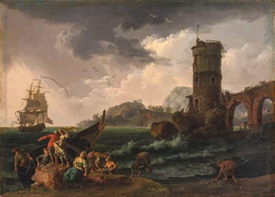 Lot 72 - After Carle Vernet Figures in a Coastal...