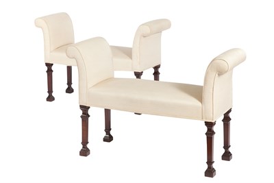 Lot 216 - Pair of George III Upholstered Mahogany Window...