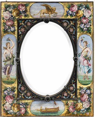 Lot 415 - Venetian Glass Micromosaic Mirror Late...