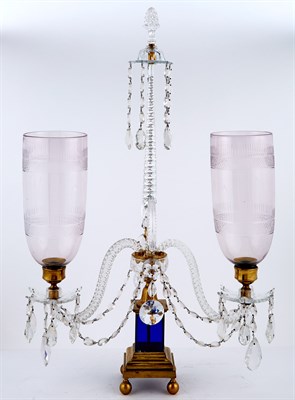 Lot 222 - George III Gilt-Metal Mounted Blue and Clear...