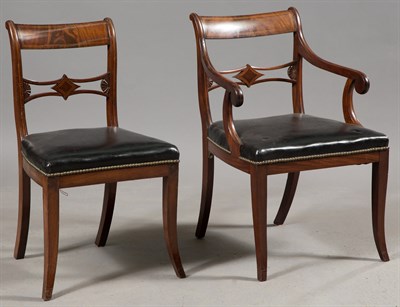Lot 379 - Set of Eight Continental Neoclassical Inlaid...