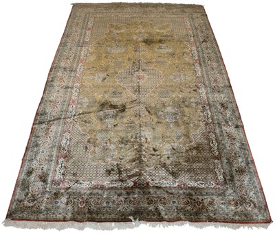 Lot 469 - Qum Silk Carpet Central Iran, second half of...