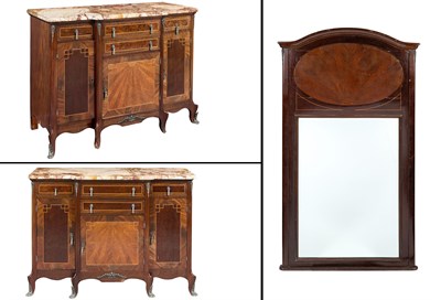 Lot 298 - Pair of Louis XV/XVI Style Parquetry Inlaid...