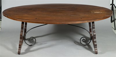 Lot 1327 - Spanish Style Stained Wood and Wrought-Iron...