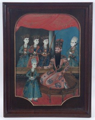 Lot 1114 - Group of Seven Indian Reverse Paintings on...