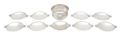 Lot 239 - Set of Nine Georg Jensen Sterling Silver Nut...